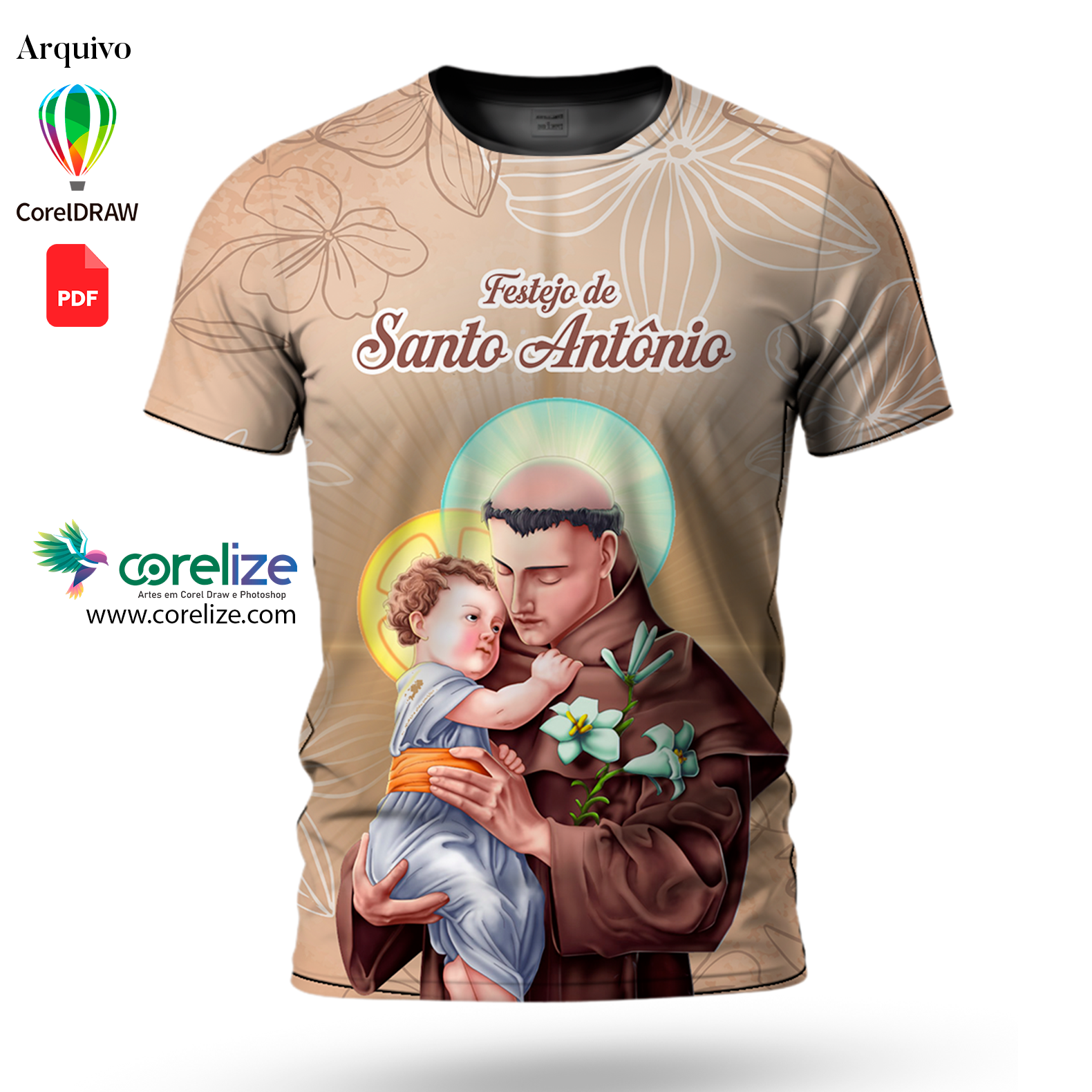 Arte: Arte Festejo de São Antonio para sublimação de camiseta