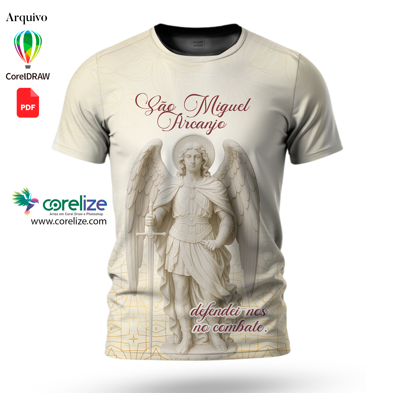 Arte: Arte São Miguel Arcanjo  para sublimação de camiseta