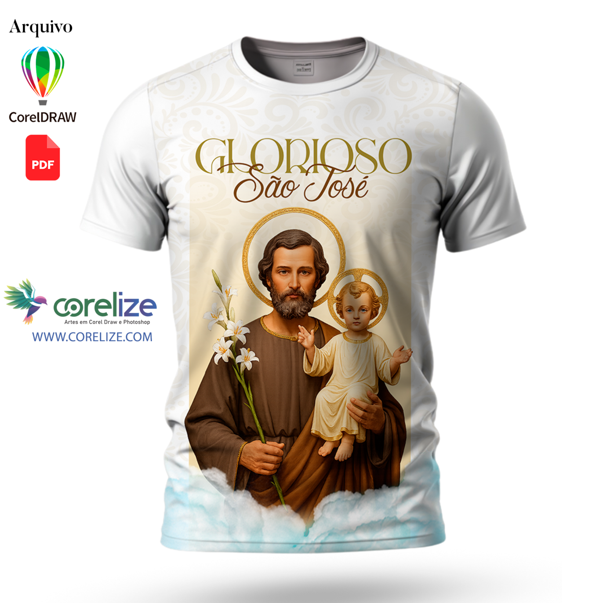 Arte: Arte São José para sublimação de camiseta