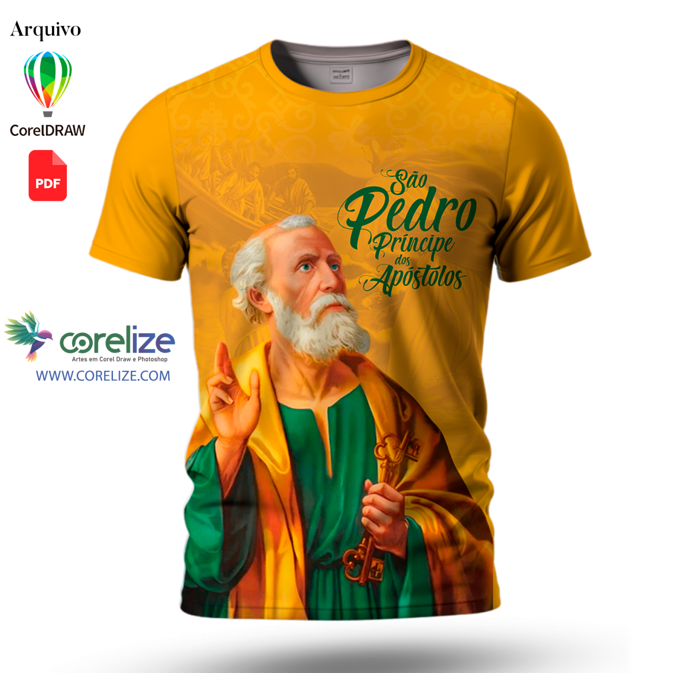 Arte: Arte São Pedro  02 para sublimação de camiseta