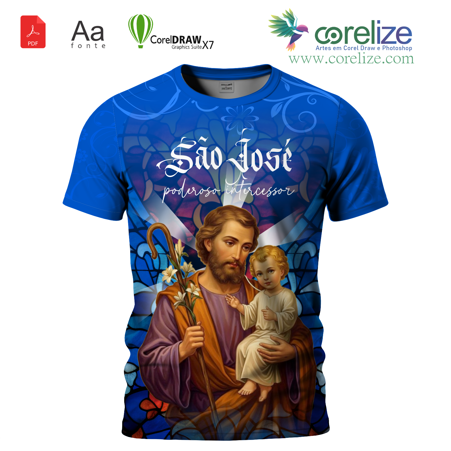Arte São José 2 para sublimação de camiseta