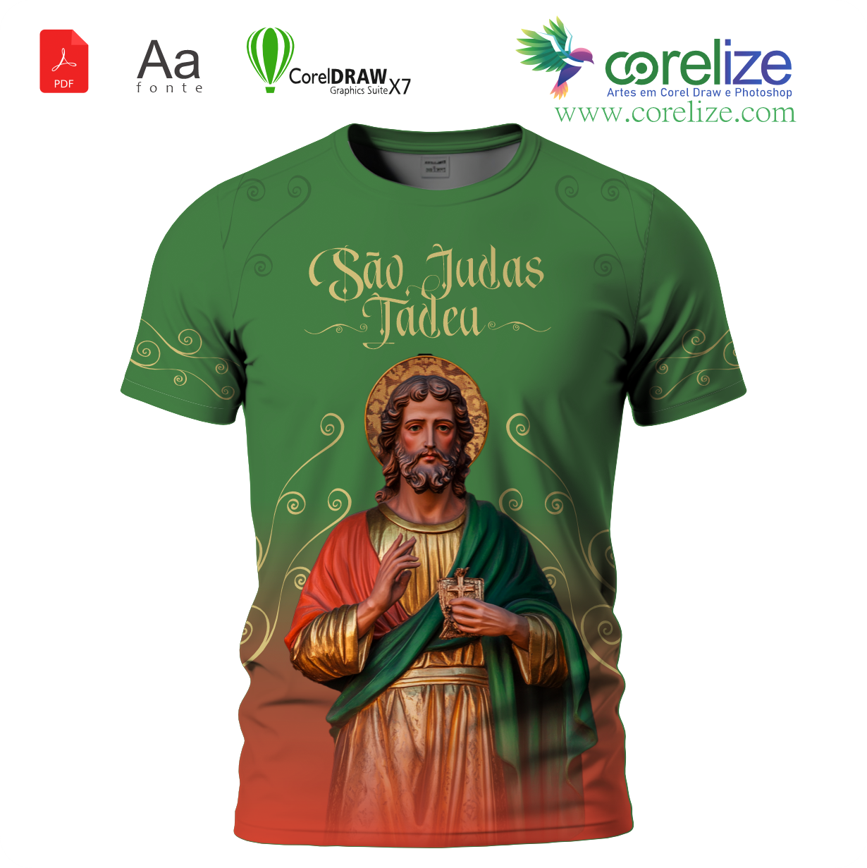 Arte São Judas Tadeu para sublimação de camiseta