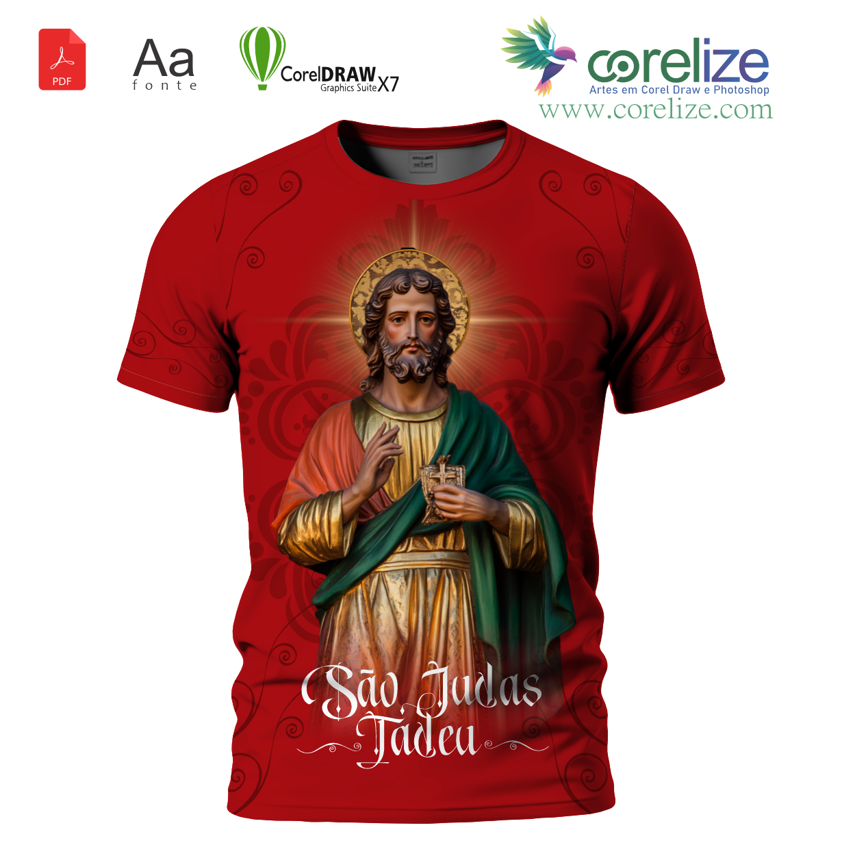 Arte 02 São Judas Tadeu para sublimação de camiseta