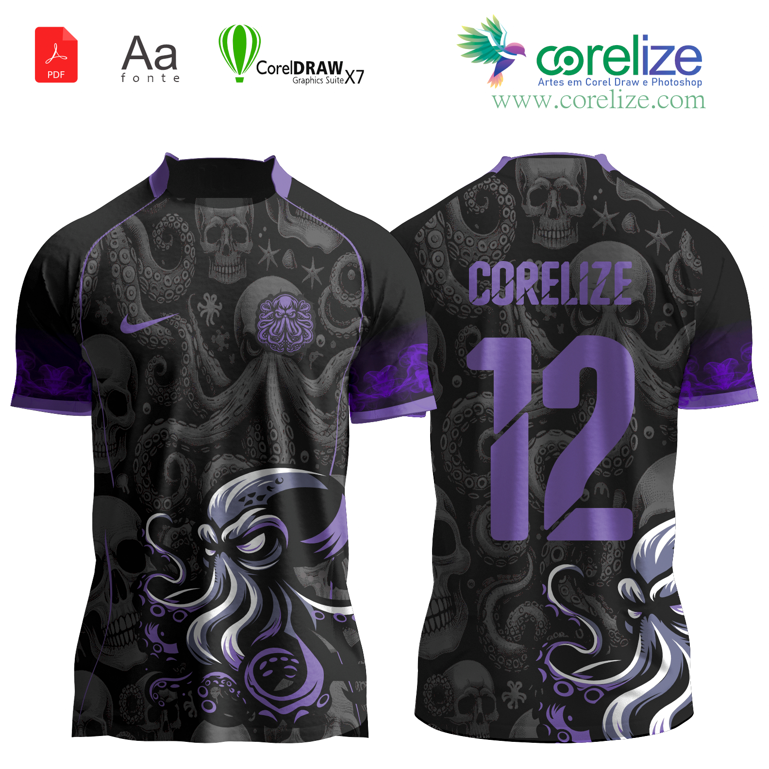 Arte Polvo Raivoso futebol para sublimação de camiseta