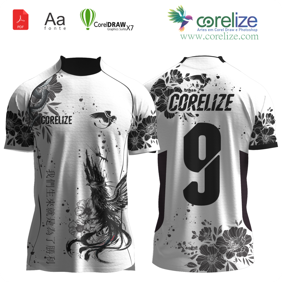 Arte Fenix Black Dark futebol para sublimação de camiseta
