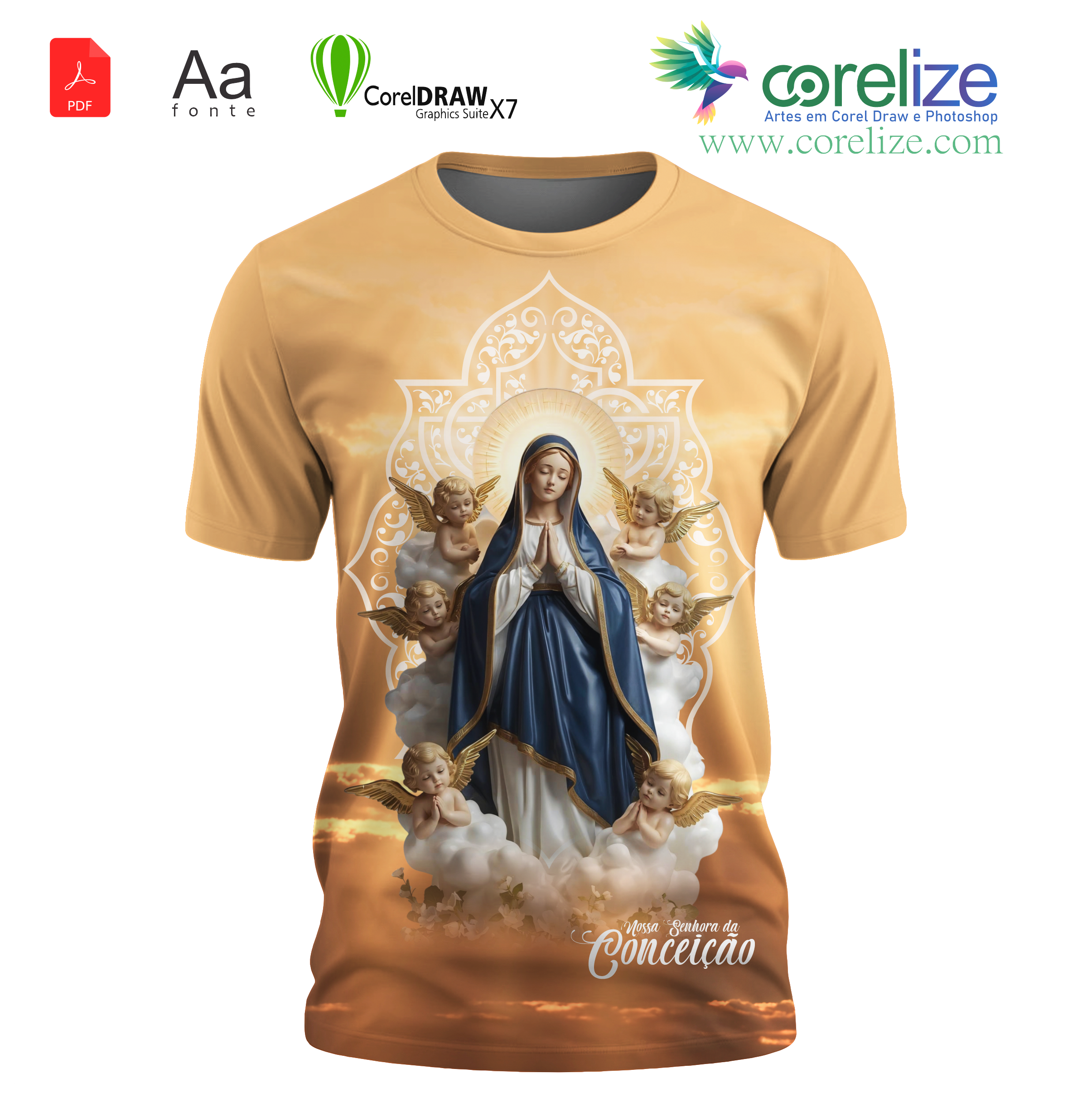 Arte: Arte Nossa Senhora da Conceição 09 para sublimação de camiseta