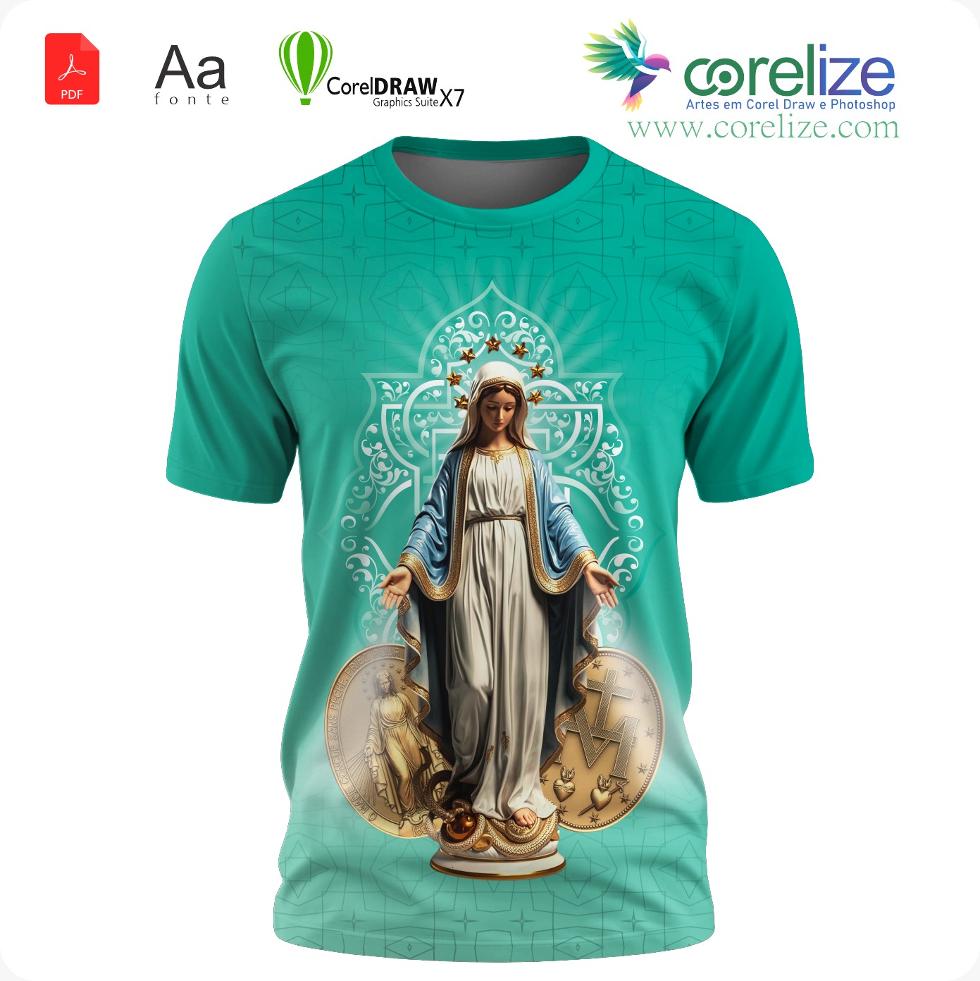 Arte: Arte Nossa Senhora das Graças 11 para sublimação de camiseta