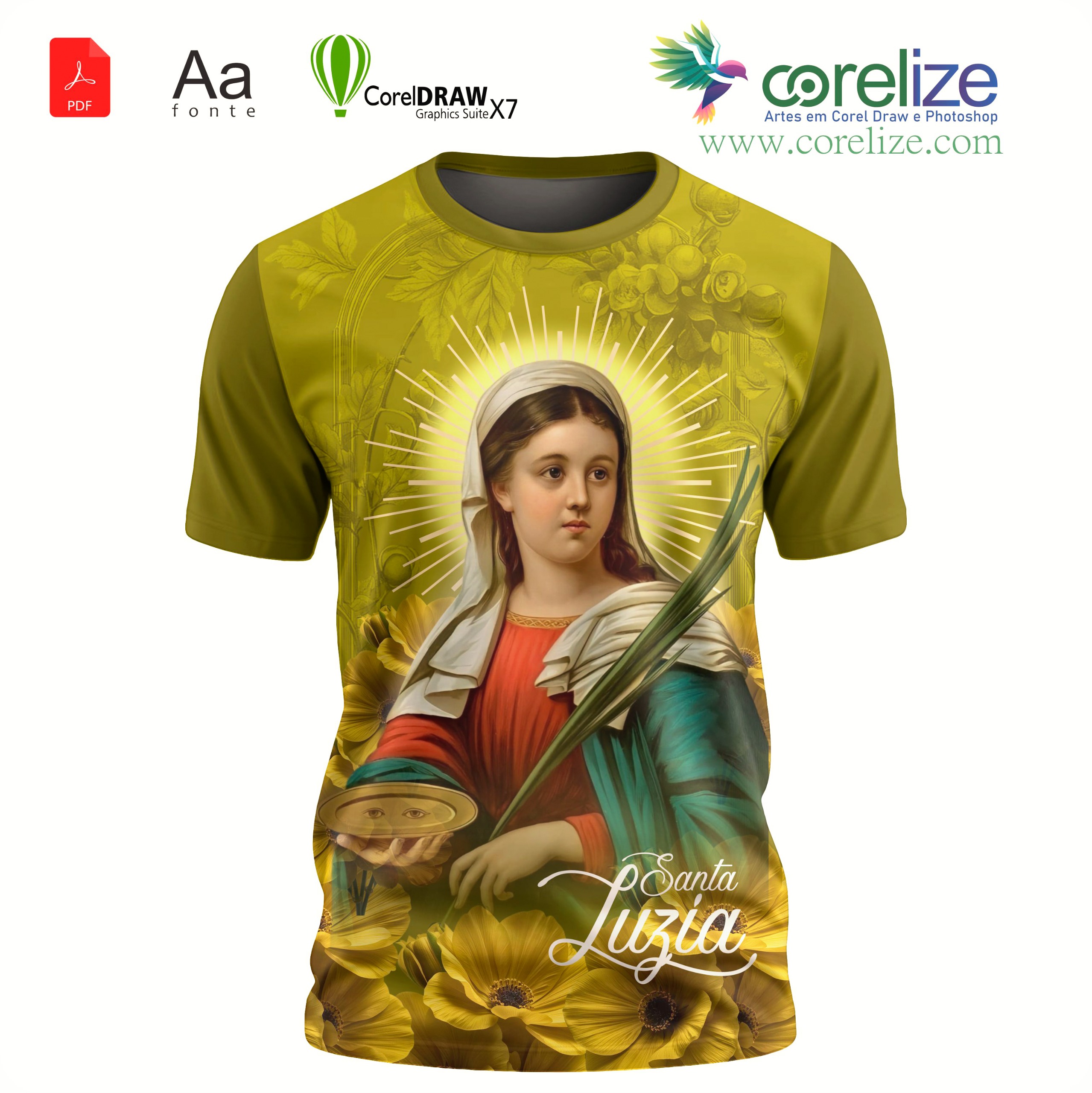 Arte: Arte Santa Luzia 12 para sublimação de camiseta