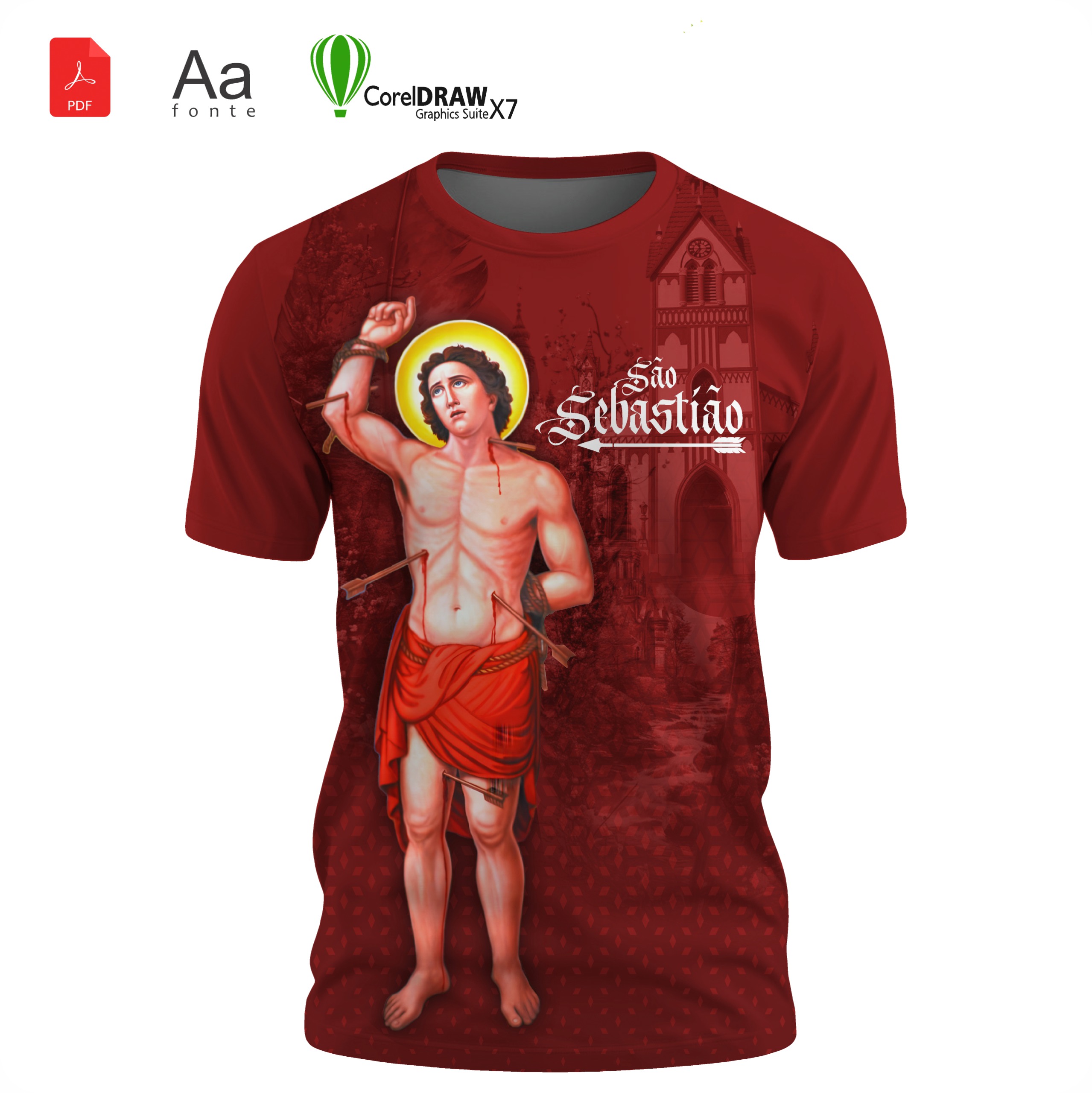 Arte São Sebastião 09 para sublimação de camiseta