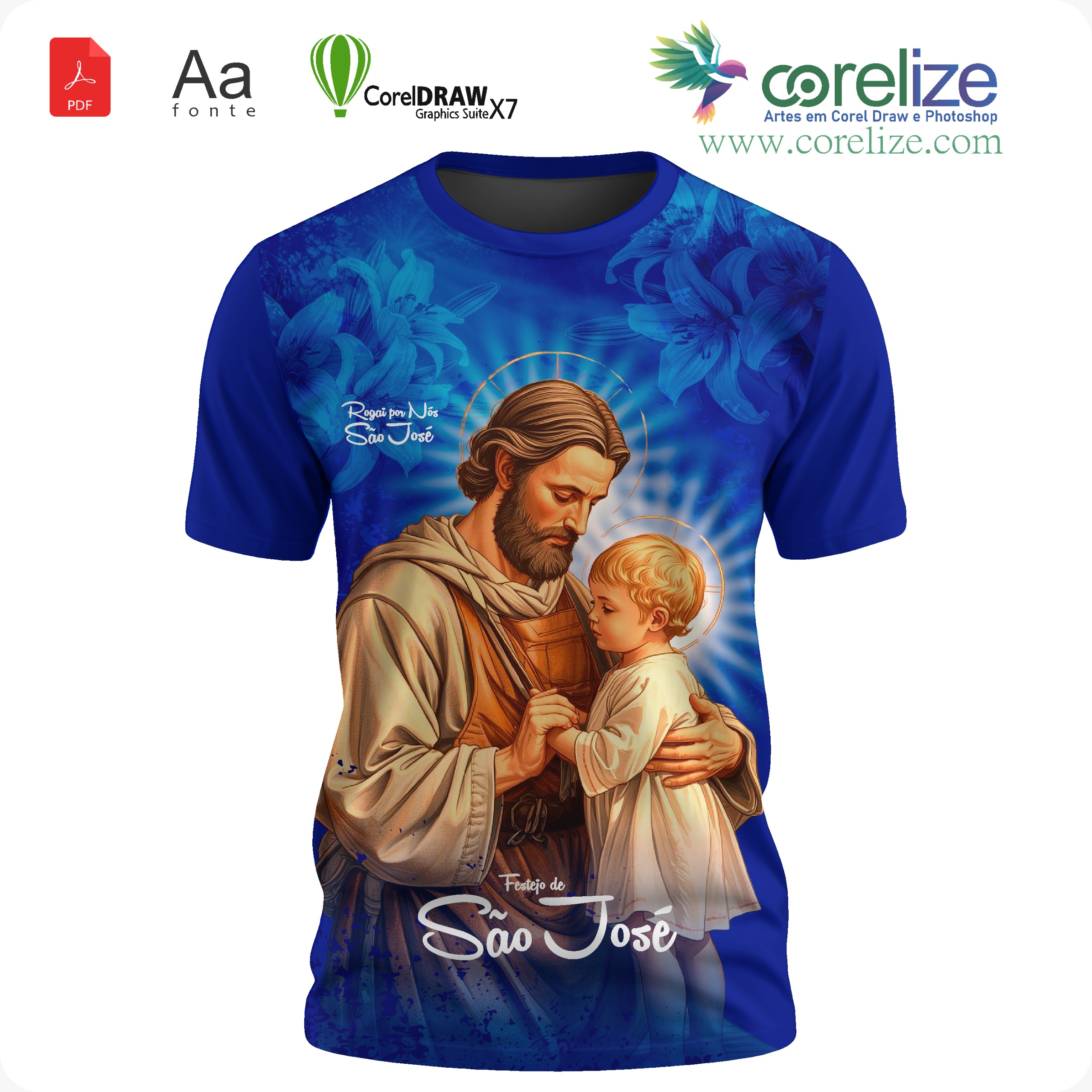 Arte: Arte São José 21 para sublimação de camiseta