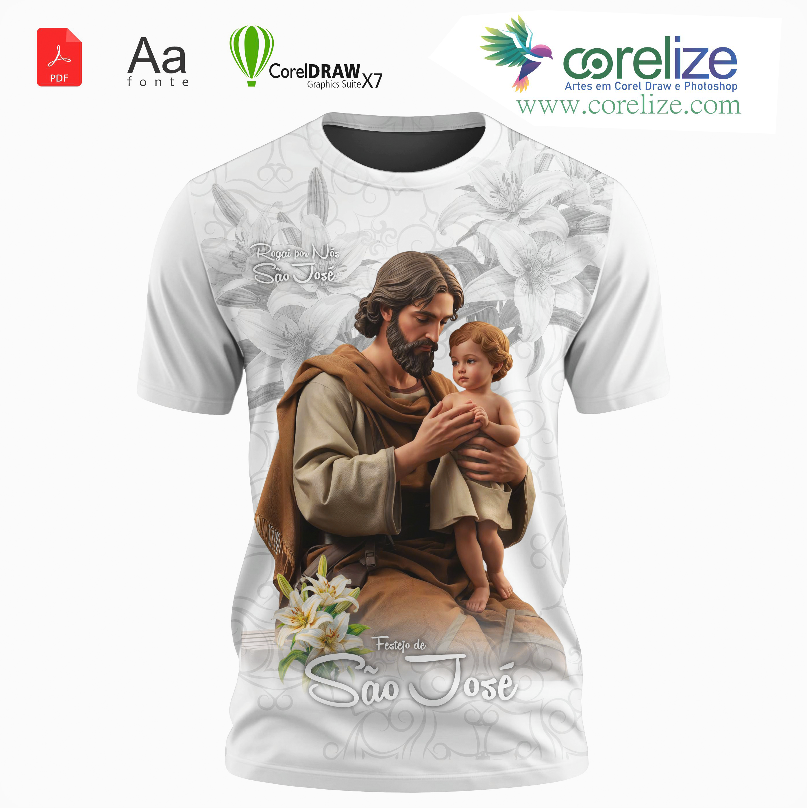 Arte: Arte São José 25 para sublimação de camiseta