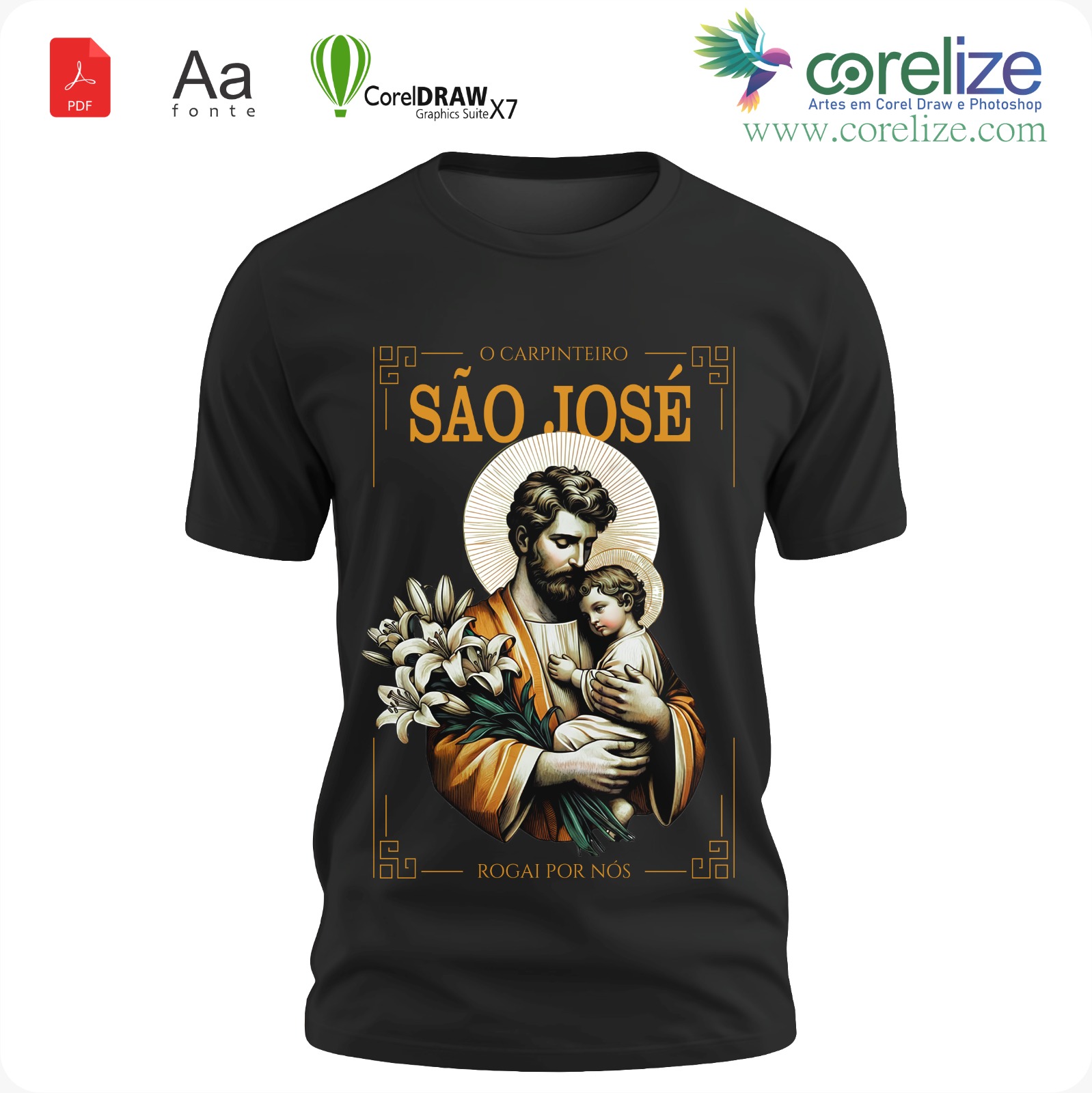 Arte: Arte São José 27 para sublimação de camiseta
