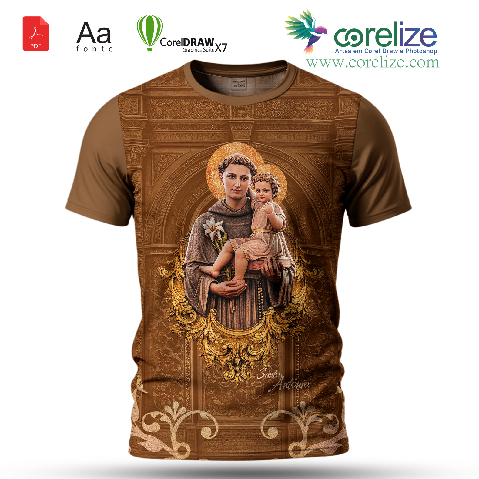 Arte 07 Festejo de São Antônio para sublimação de camiseta