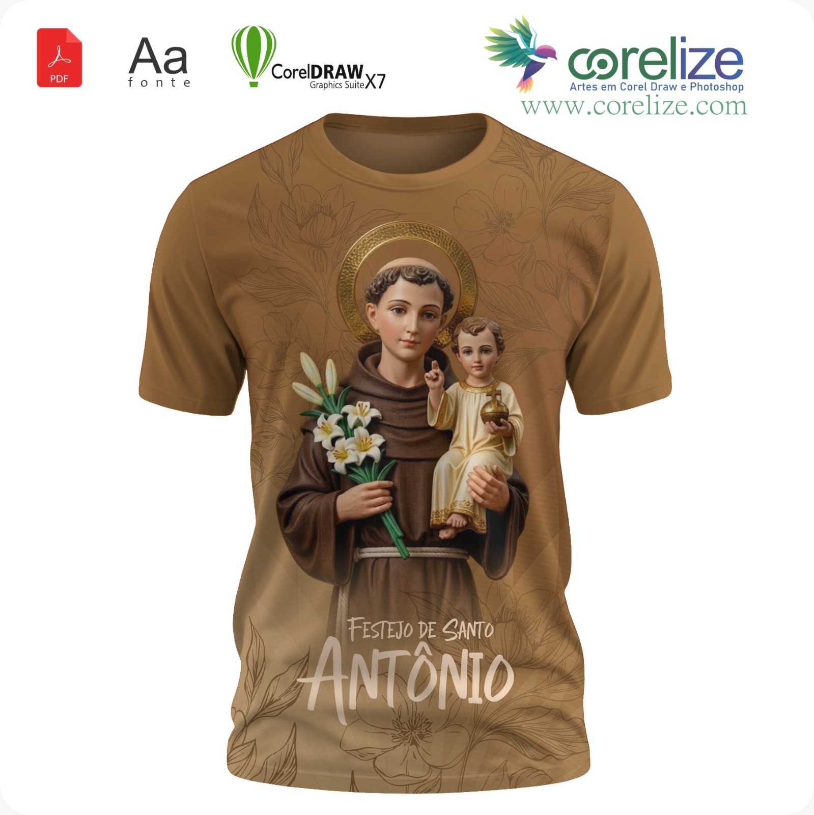 Arte 09 Festejo de São Antonio para sublimação de camiseta