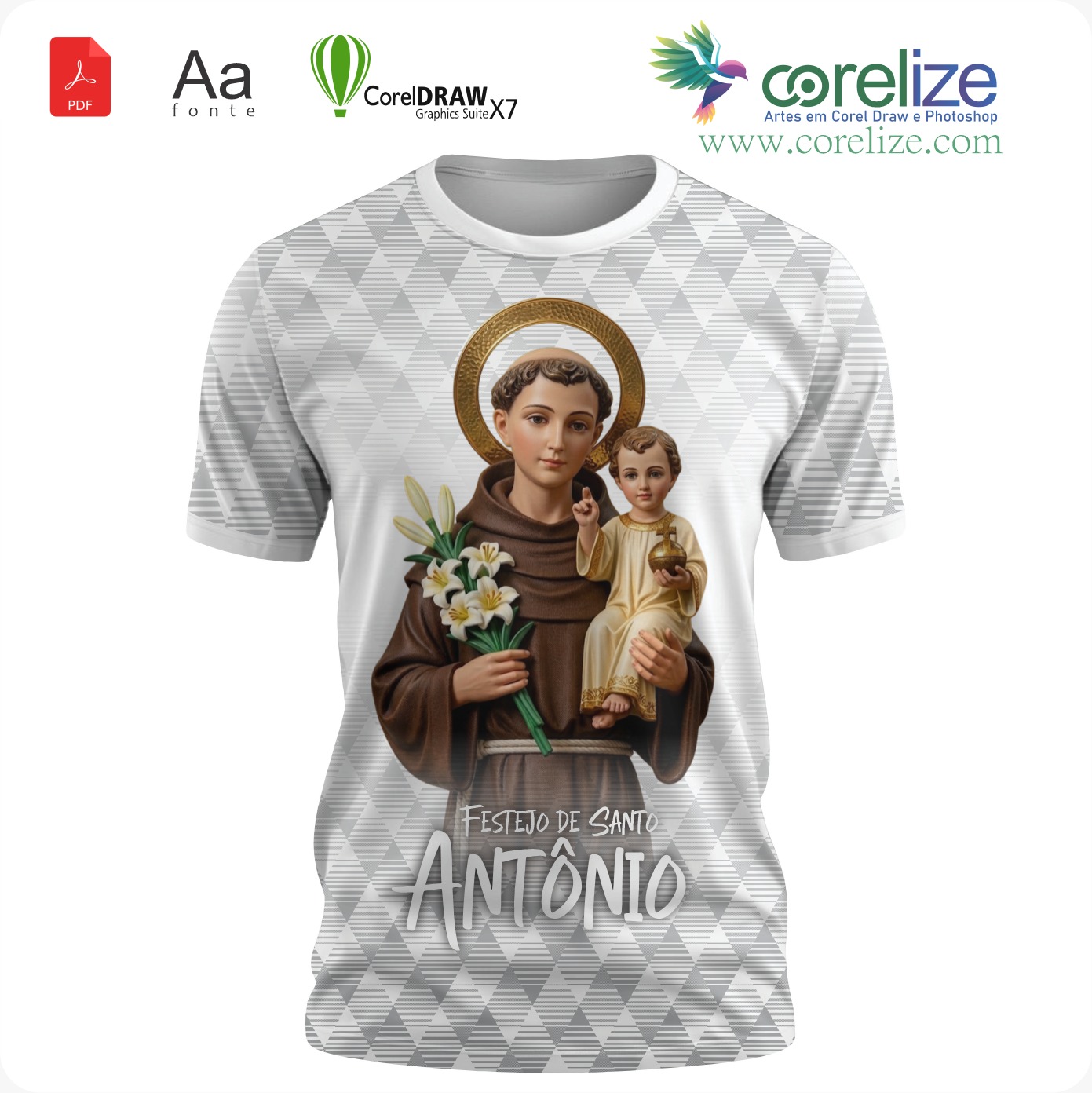 Arte 11 Festejo de São Antonio para sublimação de camiseta