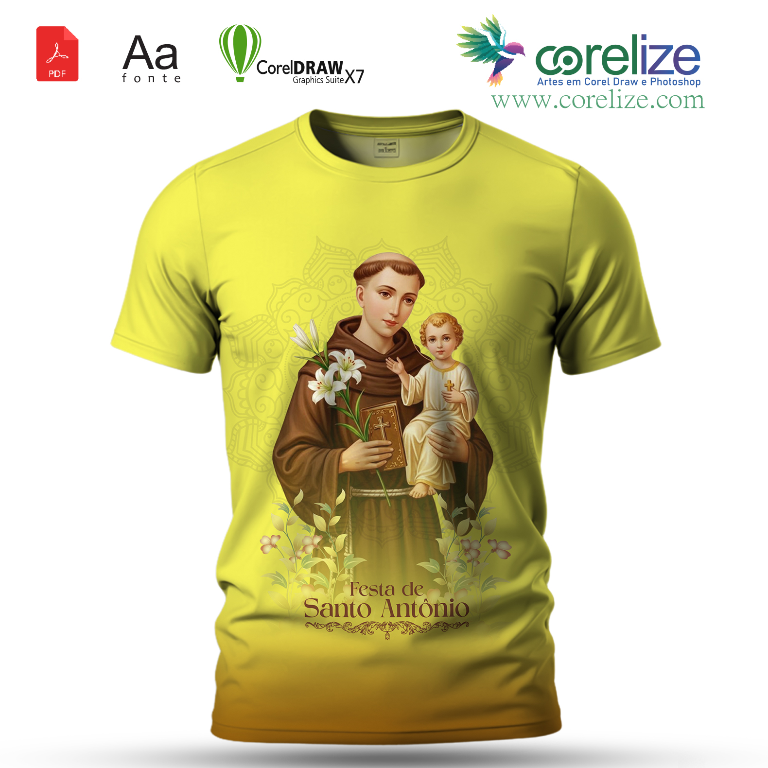 Arte 12 Festejo de São Antonio para sublimação de camiseta