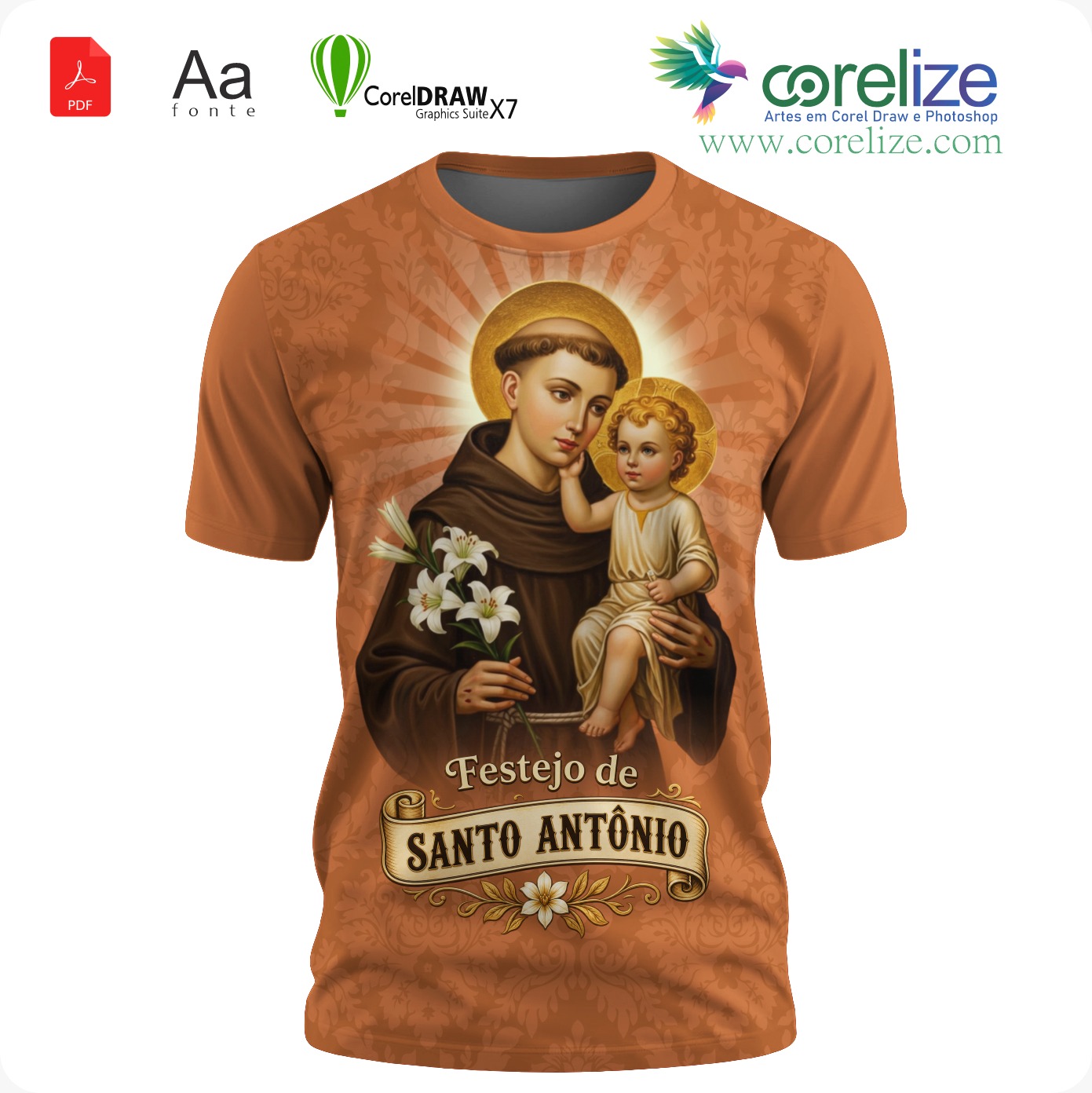 Arte 13 Festejo de São Antonio para sublimação de camiseta