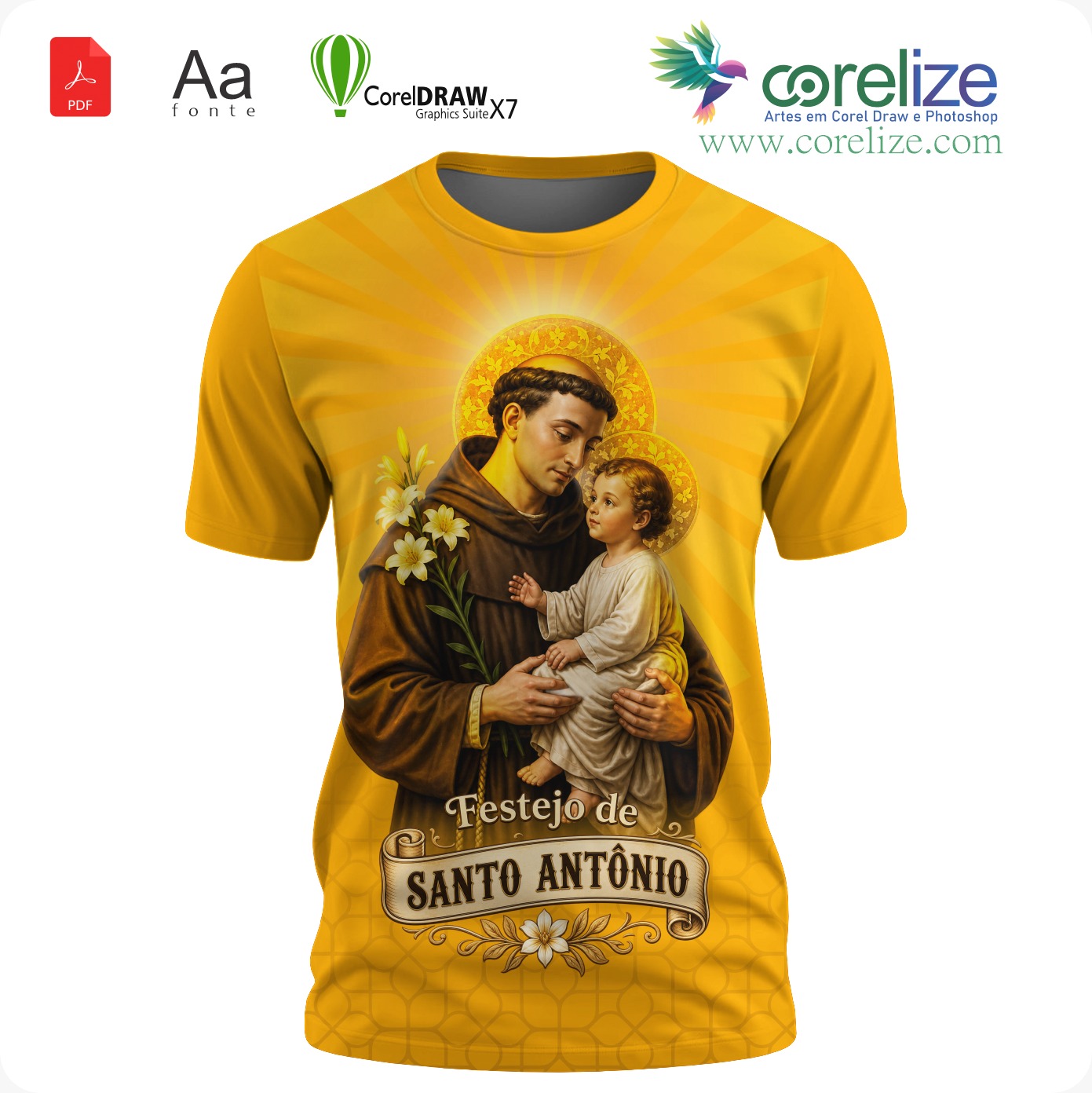 Arte 17 Festejo de São Antonio para sublimação de camiseta