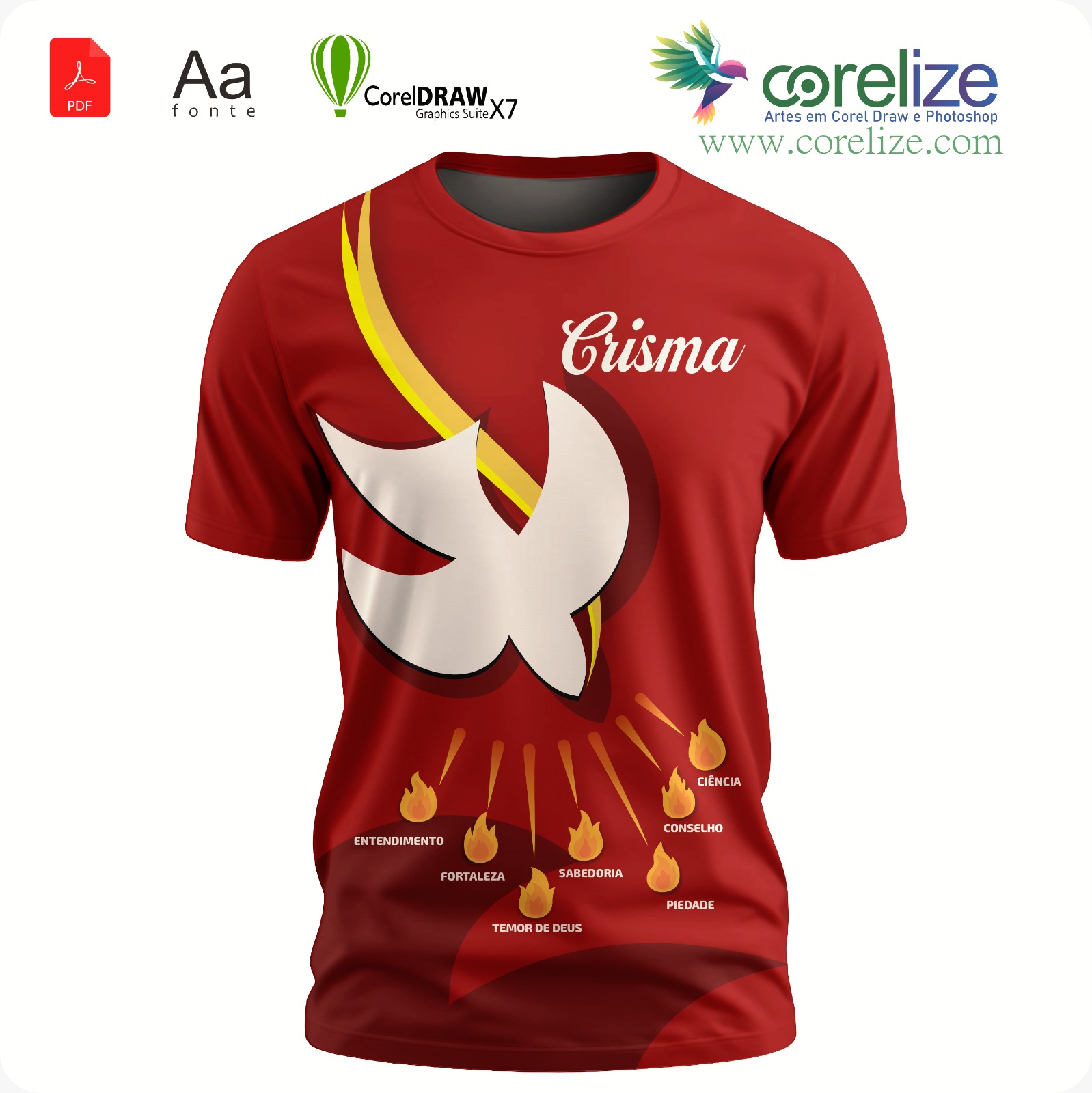 Arte: Arte 01 Crisma para sublimação de camiseta
