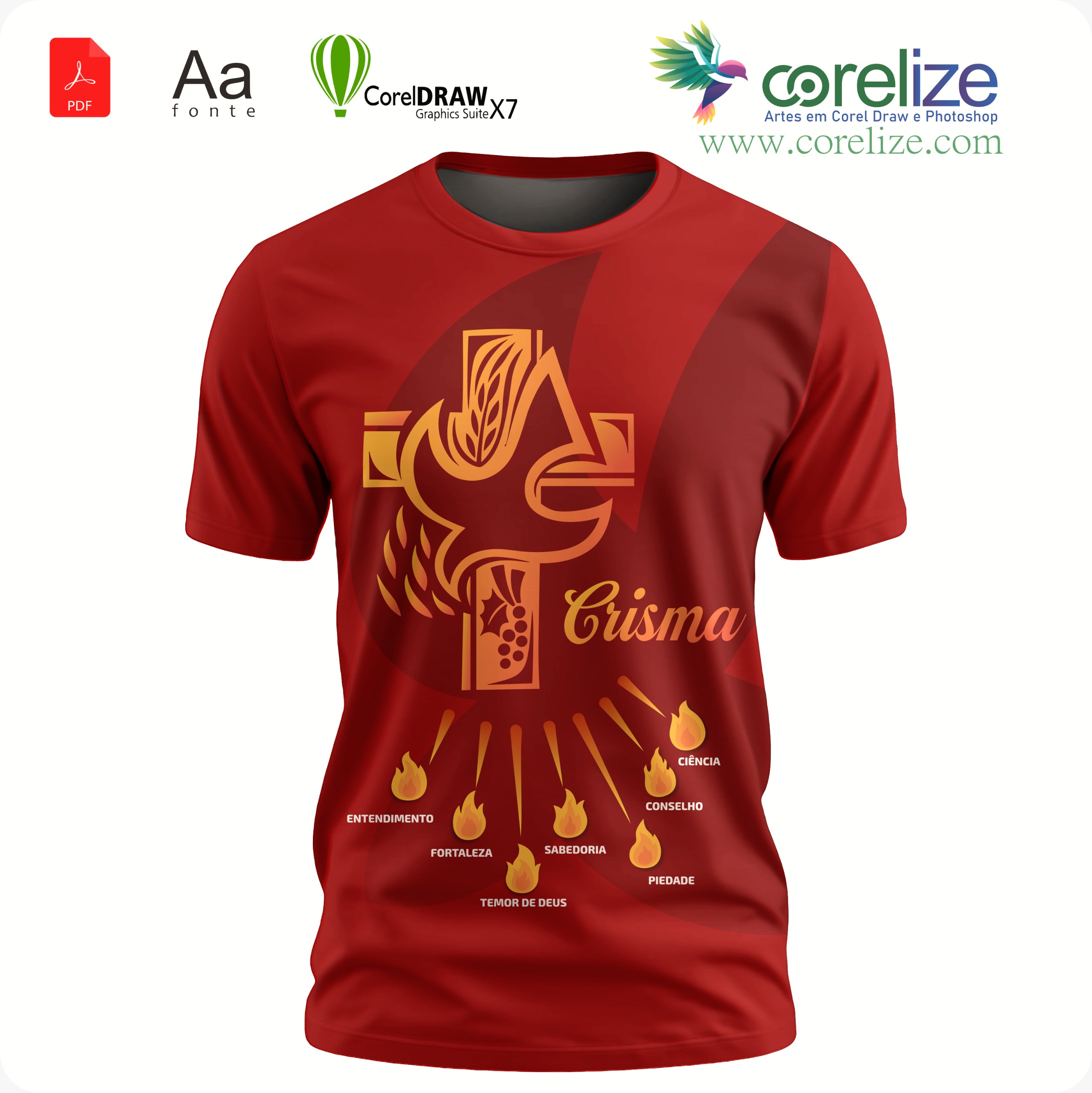 Arte: Arte 02 Crisma para sublimação de camiseta