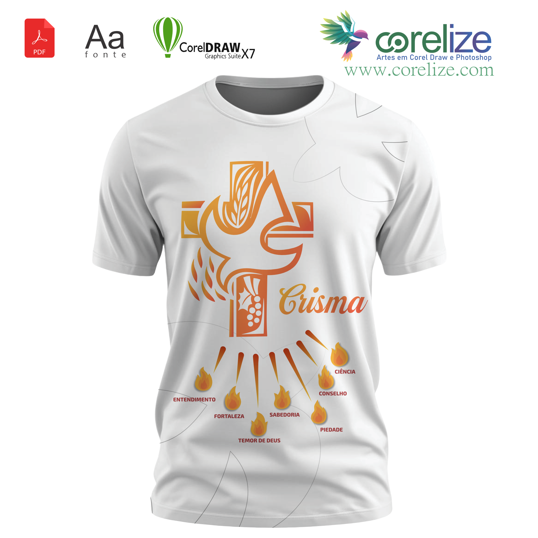Arte: Arte 04 Crisma para sublimação de camiseta
