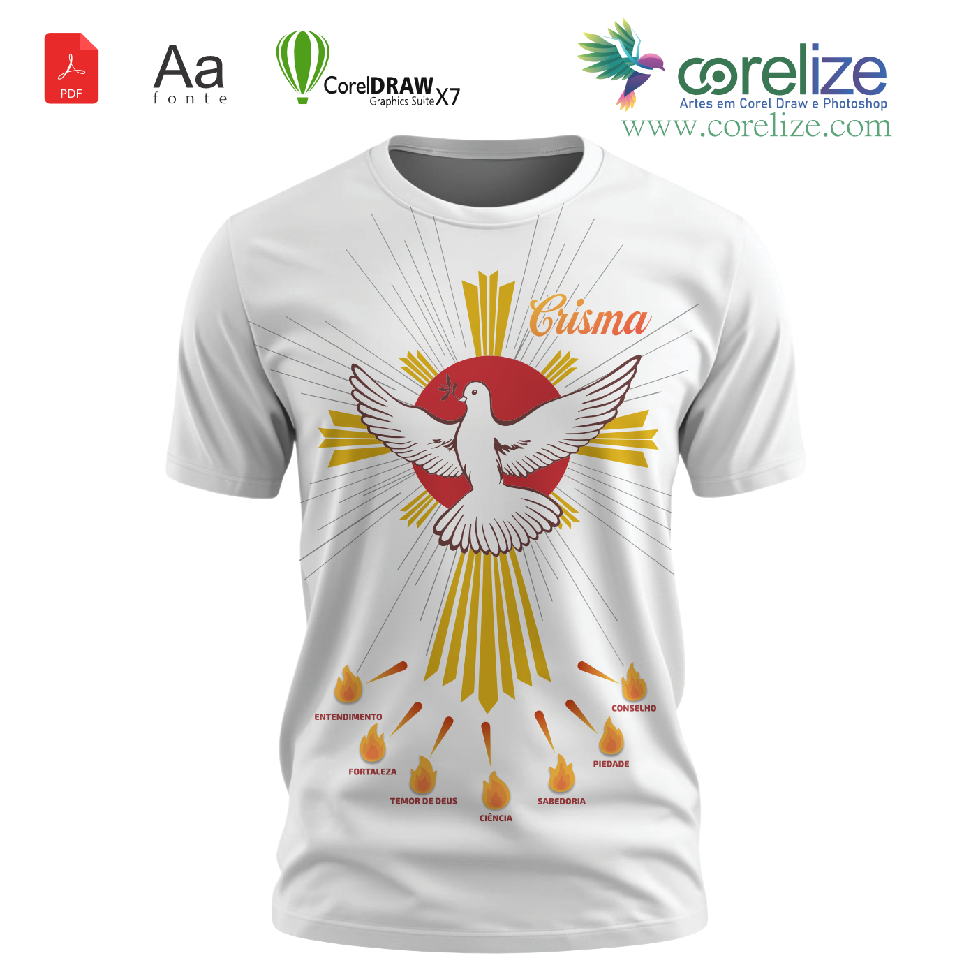 Arte: Arte 05 Crisma para sublimação de camiseta