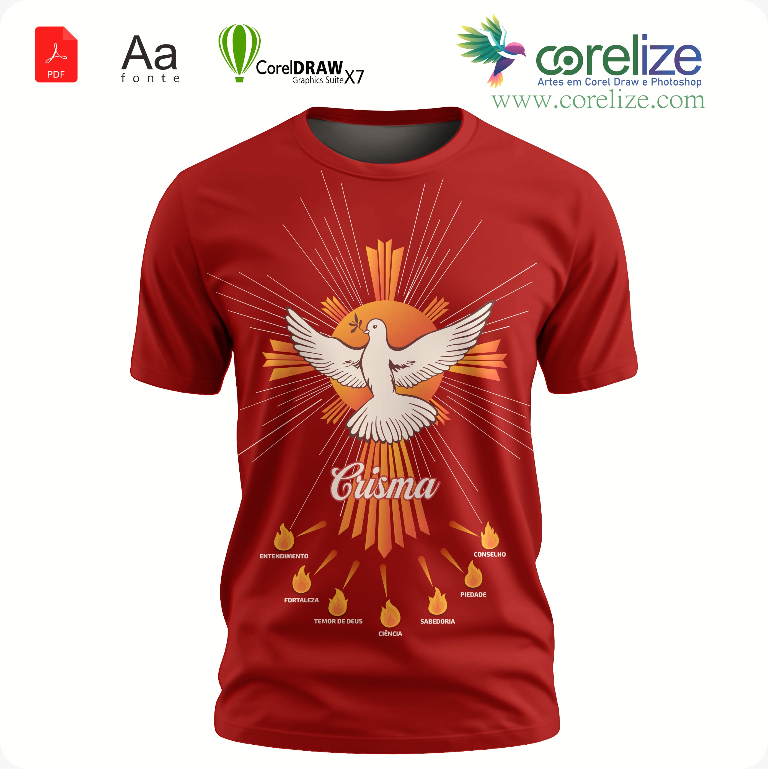 Arte: Arte 06 Crisma para sublimação de camiseta