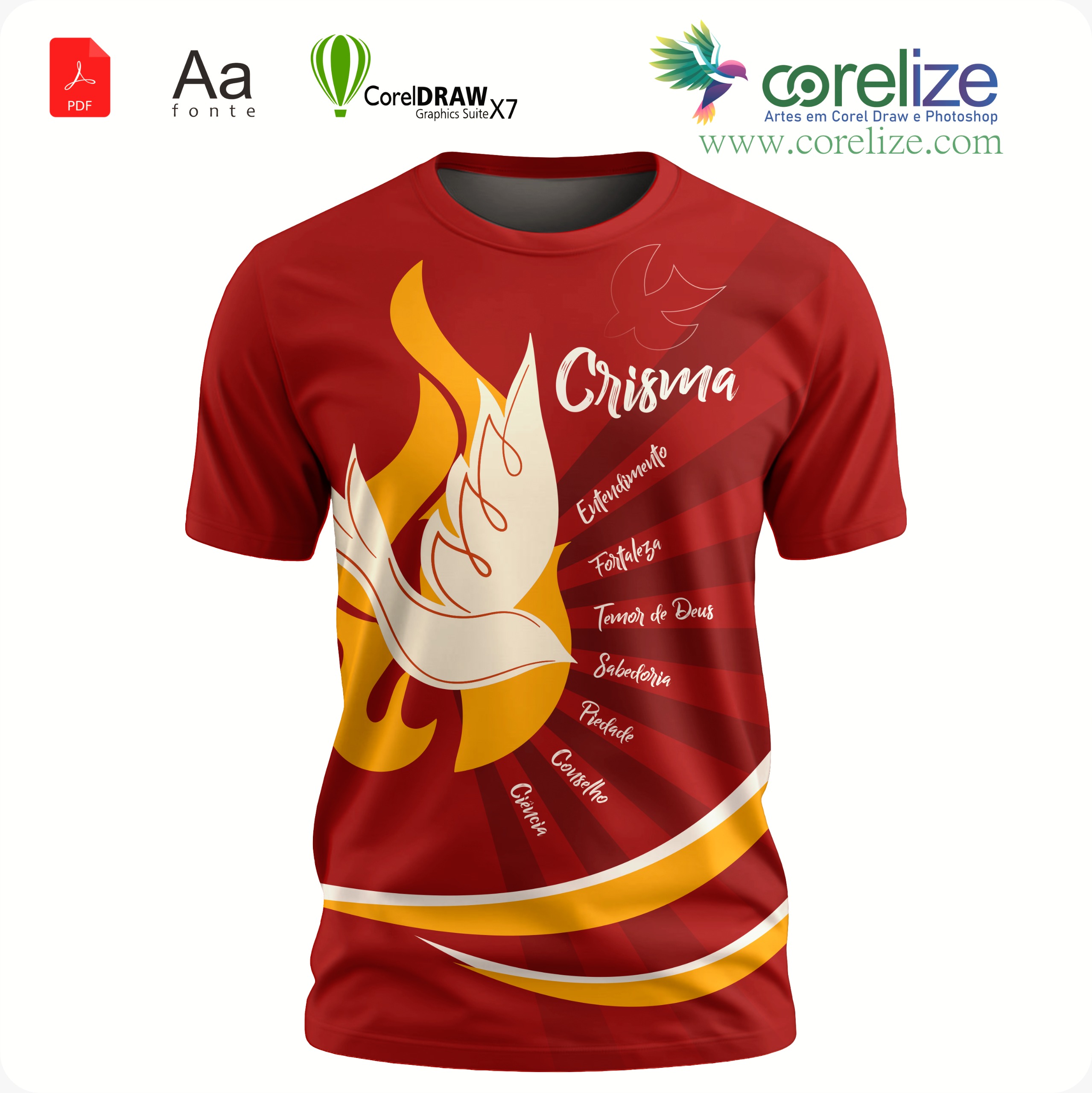 Arte: Arte 07 Crisma para sublimação de camiseta