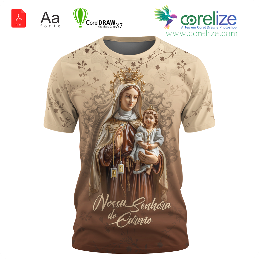 Arte: Arte 04 Nossa Senhora do Carmo para sublimação de camiseta