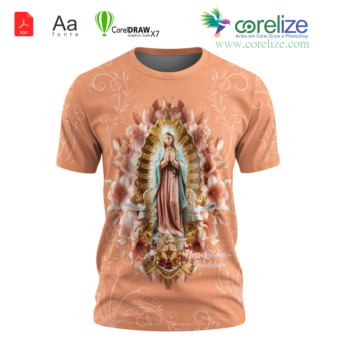 Arte: Arte 02 Nossa Senhora De Guadalupe para sublimação de camiseta