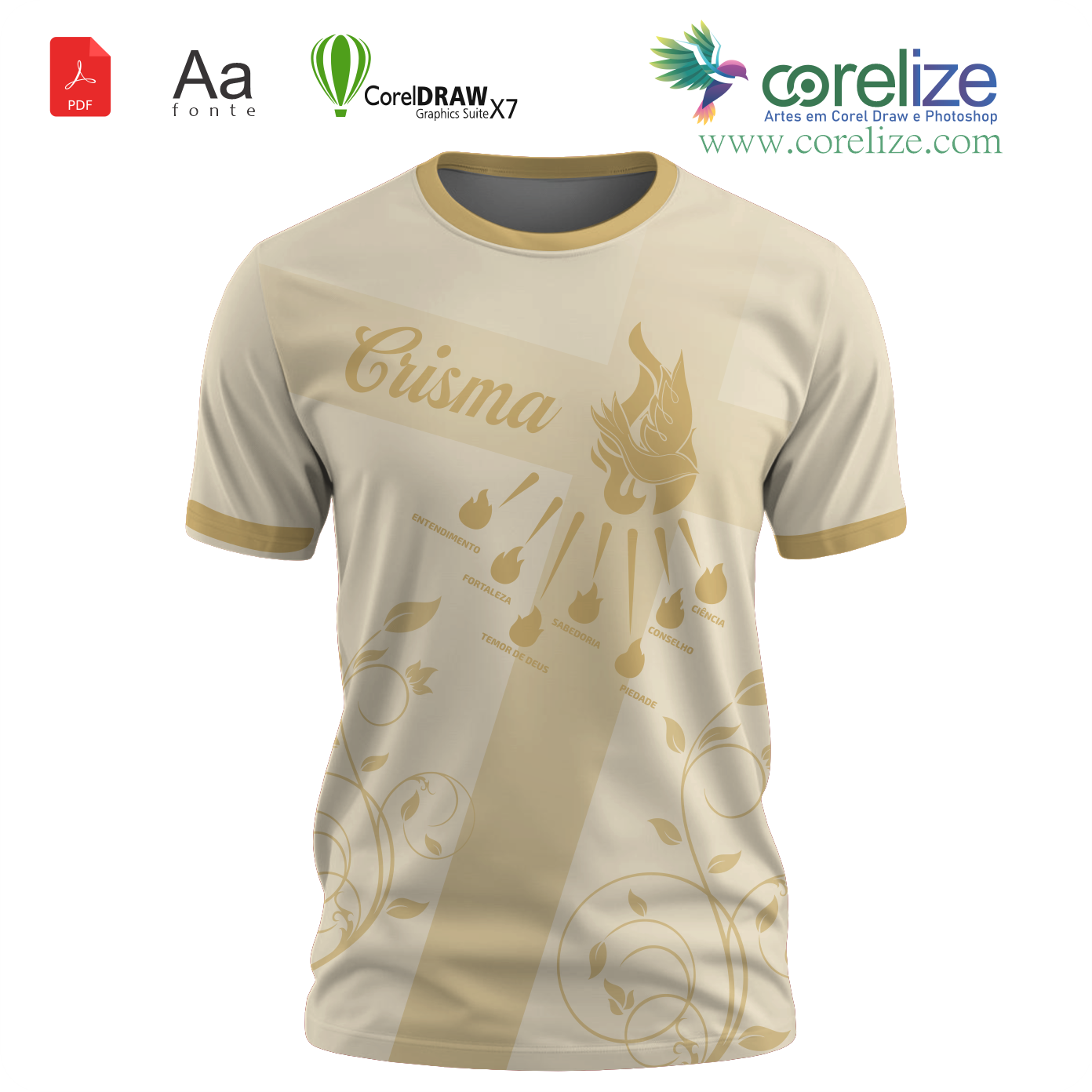 Arte: Arte 08 Crisma para sublimação de camiseta