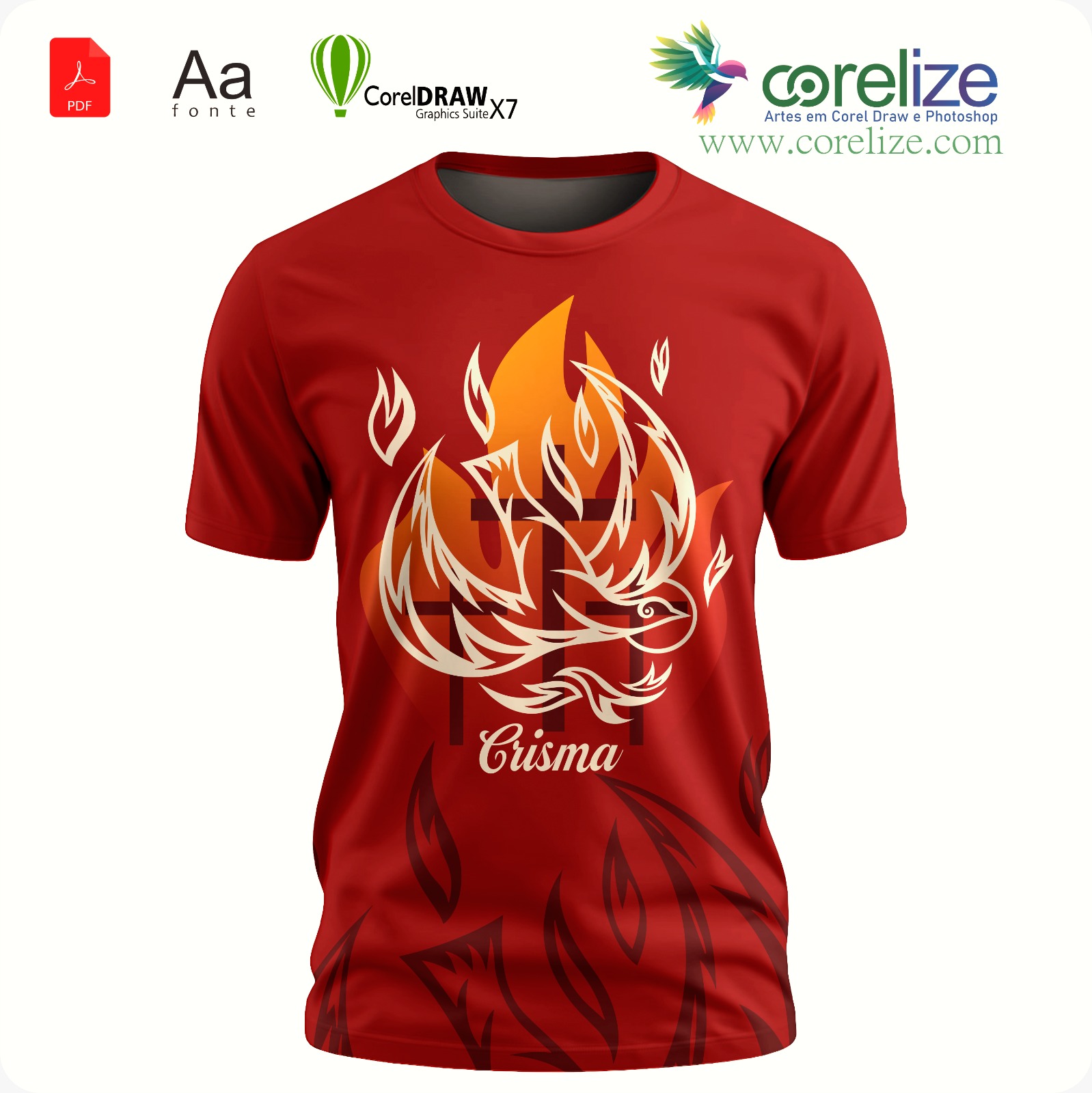 Arte: Arte 09 Crisma para sublimação de camiseta