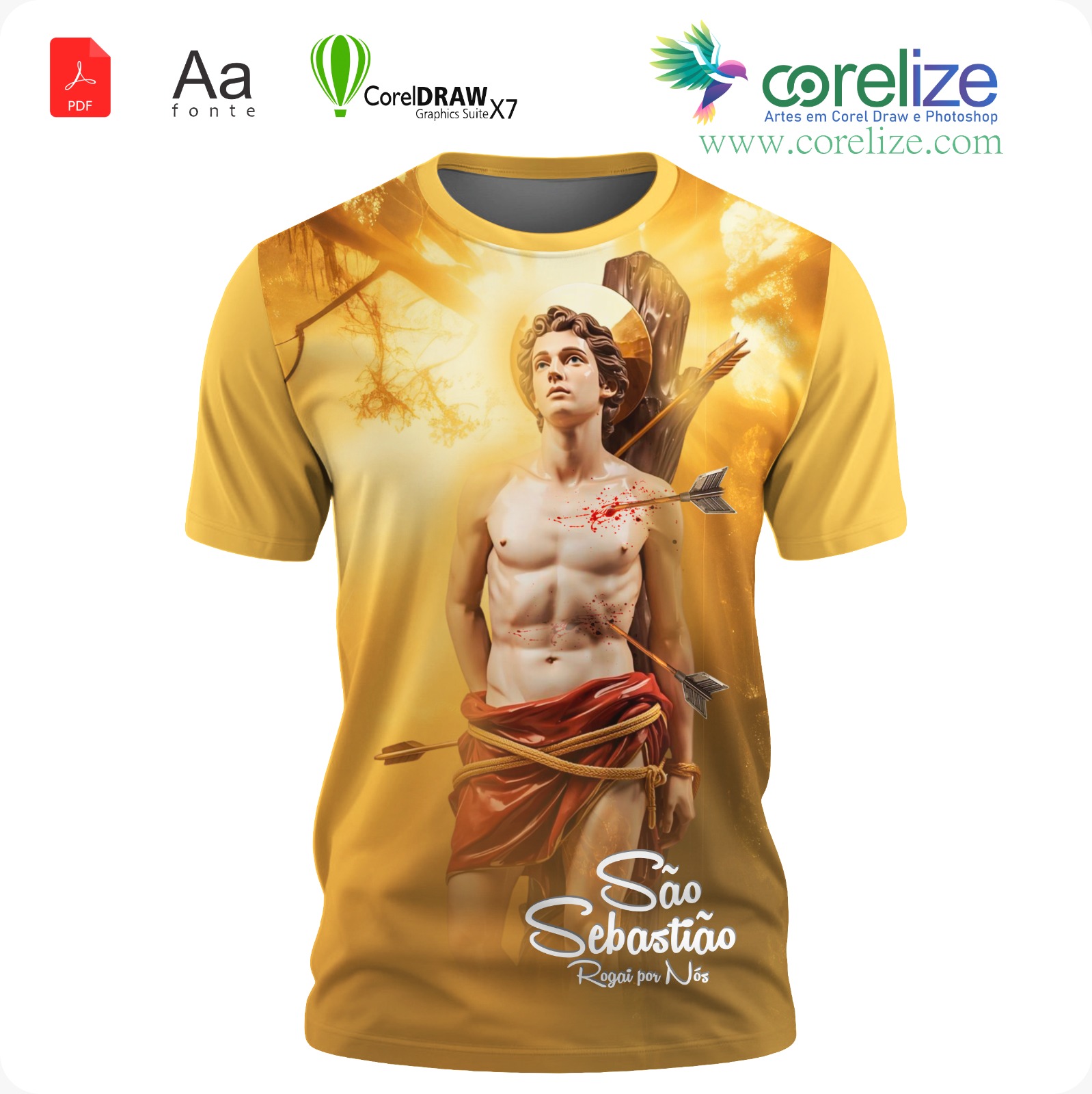 Arte: Arte 06 São Sebastião para sublimação de camiseta