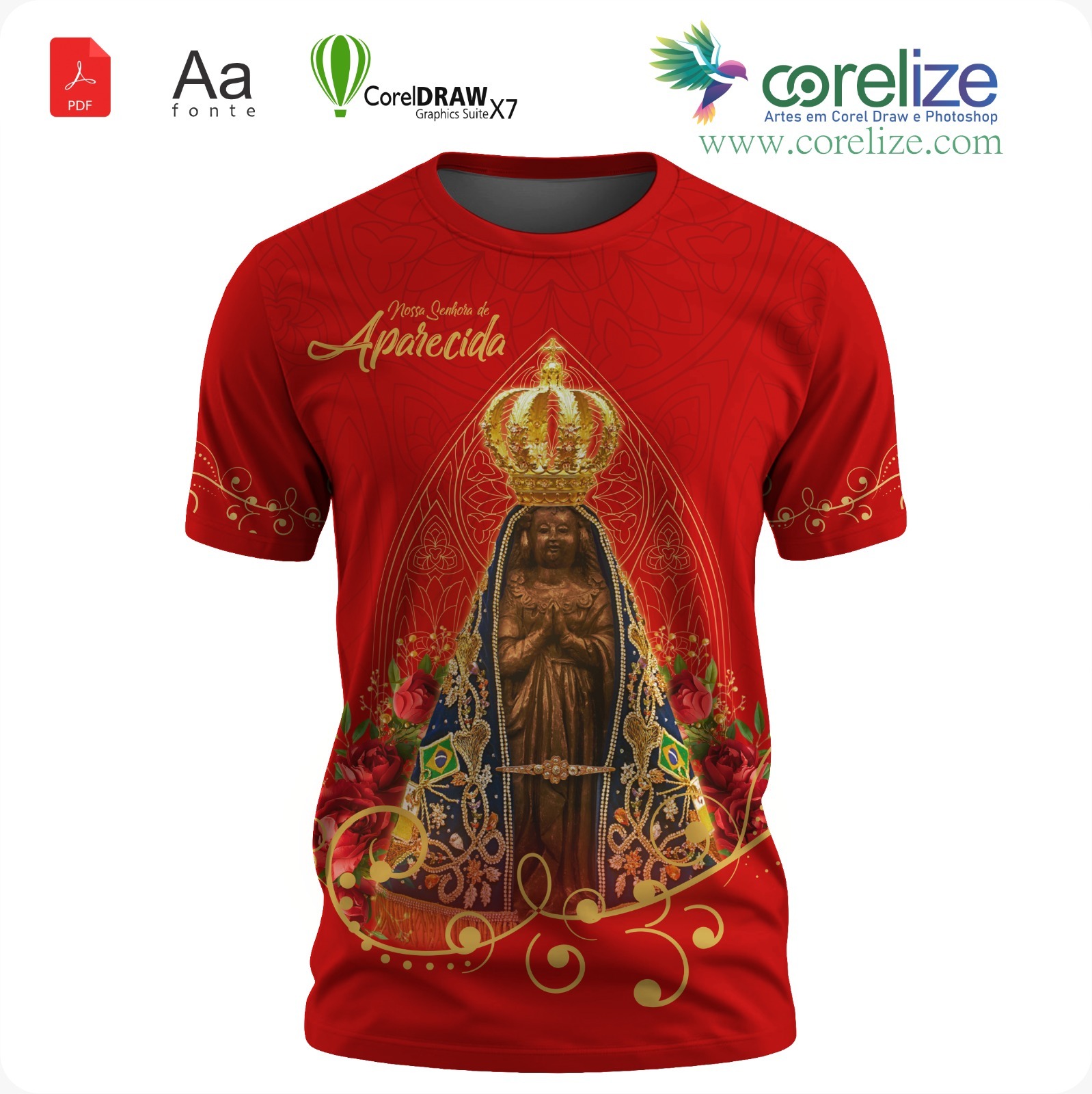 Arte: Arte Nossa Senhora Aparecida 18 para sublimação de camiseta